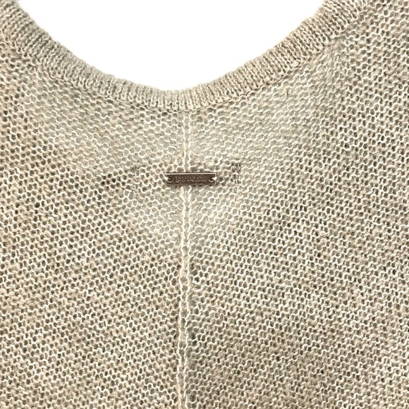 Prana Shelby Gray Cable Knit Fringe Wool Blend Sweater Tie Poncho Soft Small - Picture 8 of 10